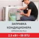 Заправка кондиционера Toshiba фреоном R22 до 2.5 кВт (09 BTU)